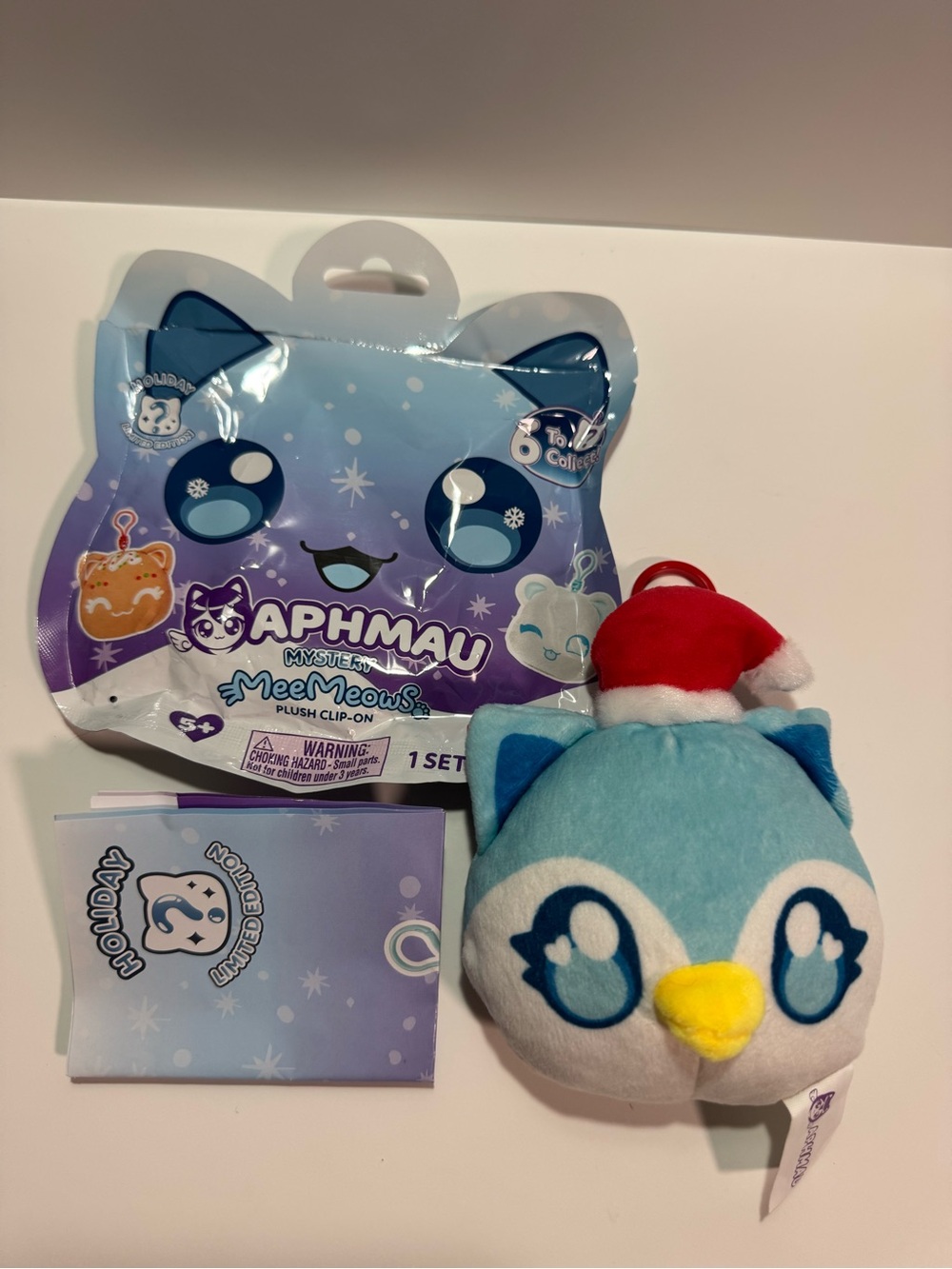 Aphmau Christmas Penguin Cat Mystery Meemeows plush clip on - New Open Bag